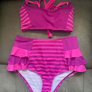 Alice in Wonderland Cheshire Cat high waisted bikini